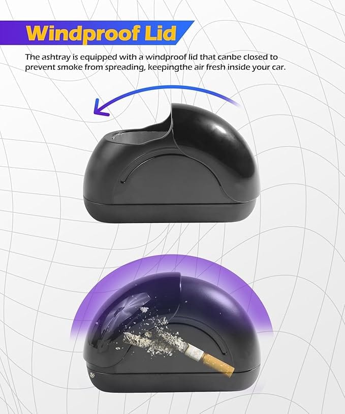 Ashoxio | Ash Trays Car Ashtray Vehicle Potable Cigarette Ash Holder Home & Kitchen, Building & Hardware Ashoxio Smokeless Car Ashtray