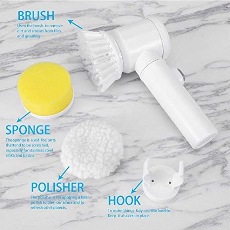 Bathroom Cleaning Brush Electric Scrubber Brush For Bathroom - Electric Cleaning Brush - 3-in-1 Electric Cleaning Brush