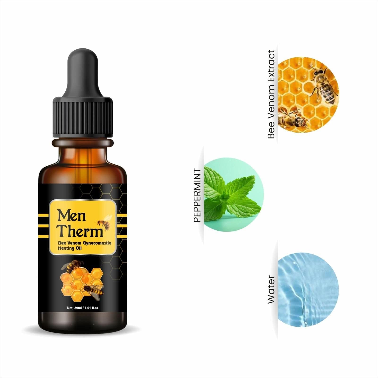 Bee Venom Tightening Oil | Body Massage Oil For Men Relaxing Bee Venom Therm Oil For Adults Men Therm Bee Venom Tightening Oil (Set of 2)