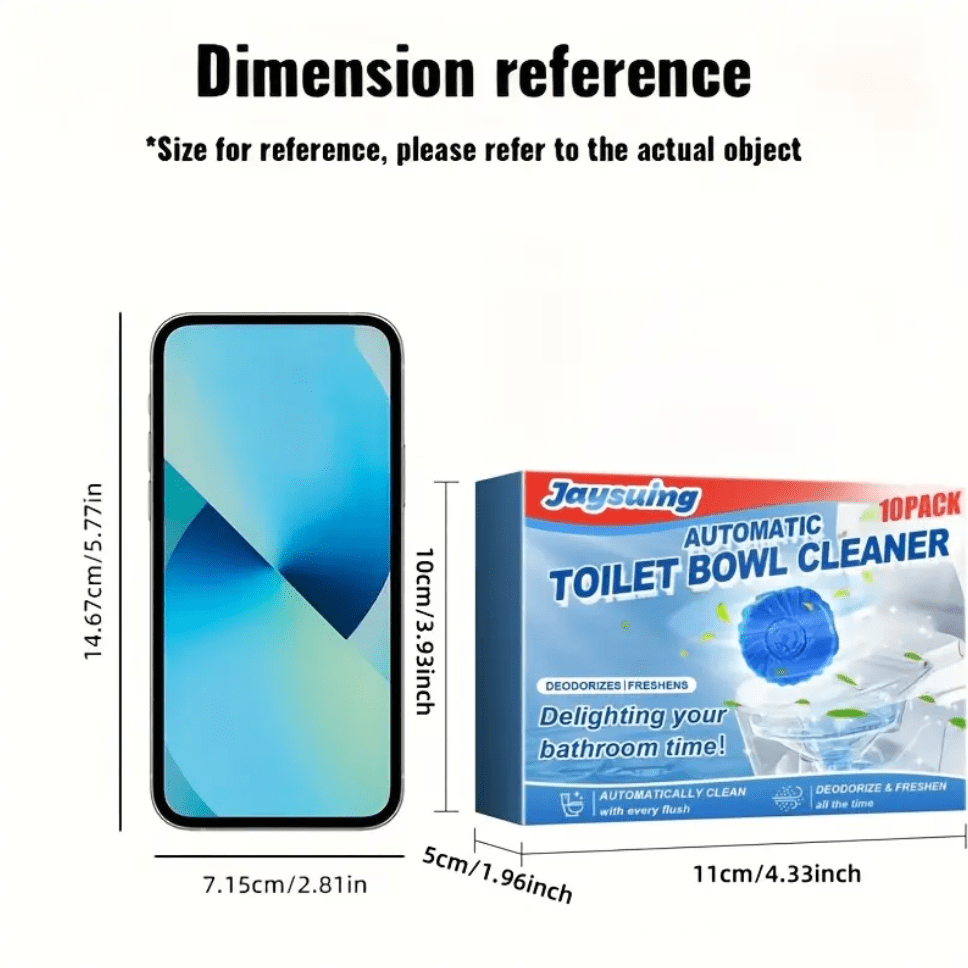 Blue Bubble Toilet Cleaner (Pack of 10) | Bathroom Cleaning Tablets Washroom Cleanliness Blue Bubble Toilet Cleaner