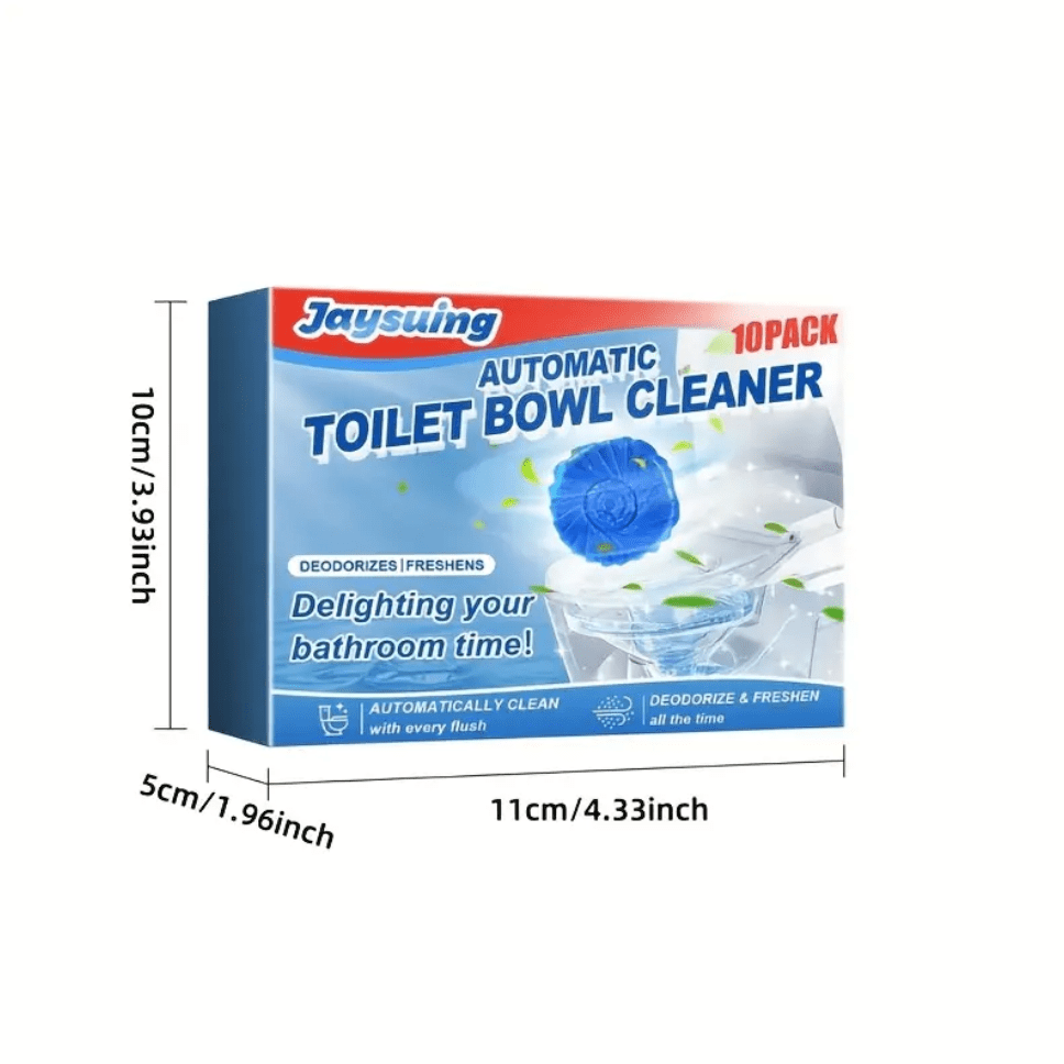 Blue Bubble Toilet Cleaner (Pack of 10) | Bathroom Cleaning Tablets Washroom Cleanliness Blue Bubble Toilet Cleaner