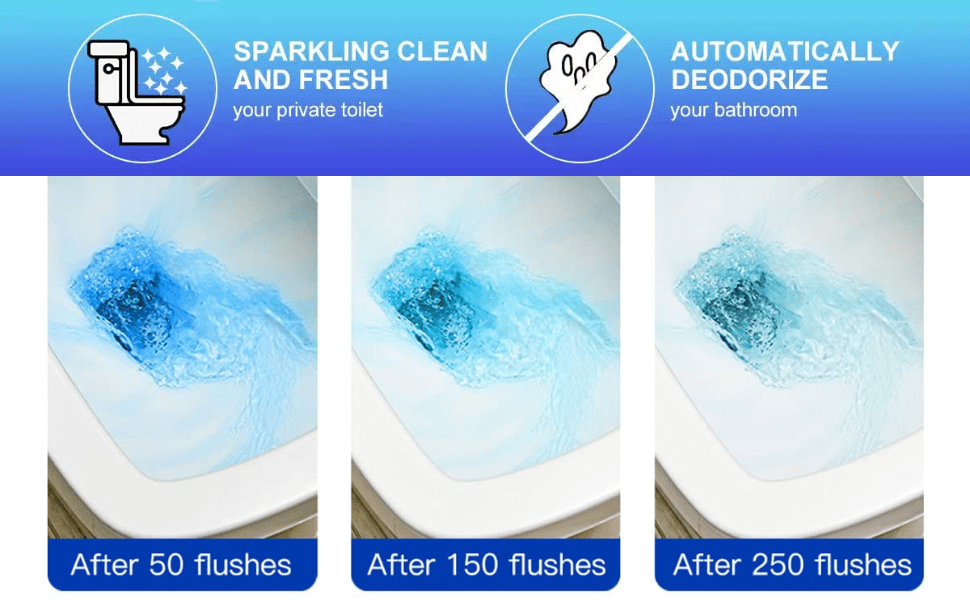 Blue Bubble Toilet Cleaner (Pack of 10) | Bathroom Cleaning Tablets Washroom Cleanliness Blue Bubble Toilet Cleaner