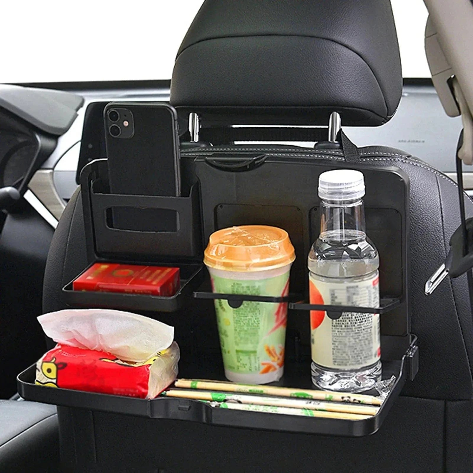 Car Back Seat Organizer Rear Seat Tray Bottle Holder Pack of 1 Car Back Seat Organizer Tray
