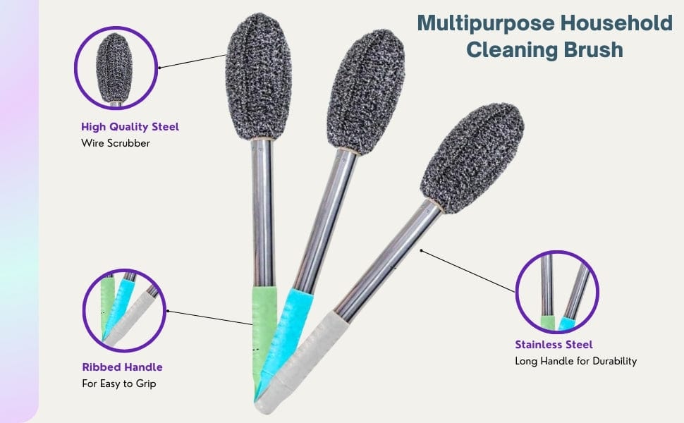 Cleaner Scrubber Brush (Set of 2) | Toilet Cleaner Bottle Brush Bathroom Crubber Brush Cleaner Scrubber Brush (Set of 2)