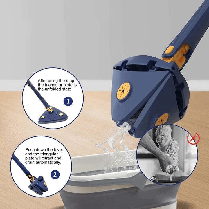 Cleaning Mop Floor Cleaner Rotating Microfiber Pocha - Moptrio™ Moptrio™ Multifunctional Triangular Mop Zaavio®