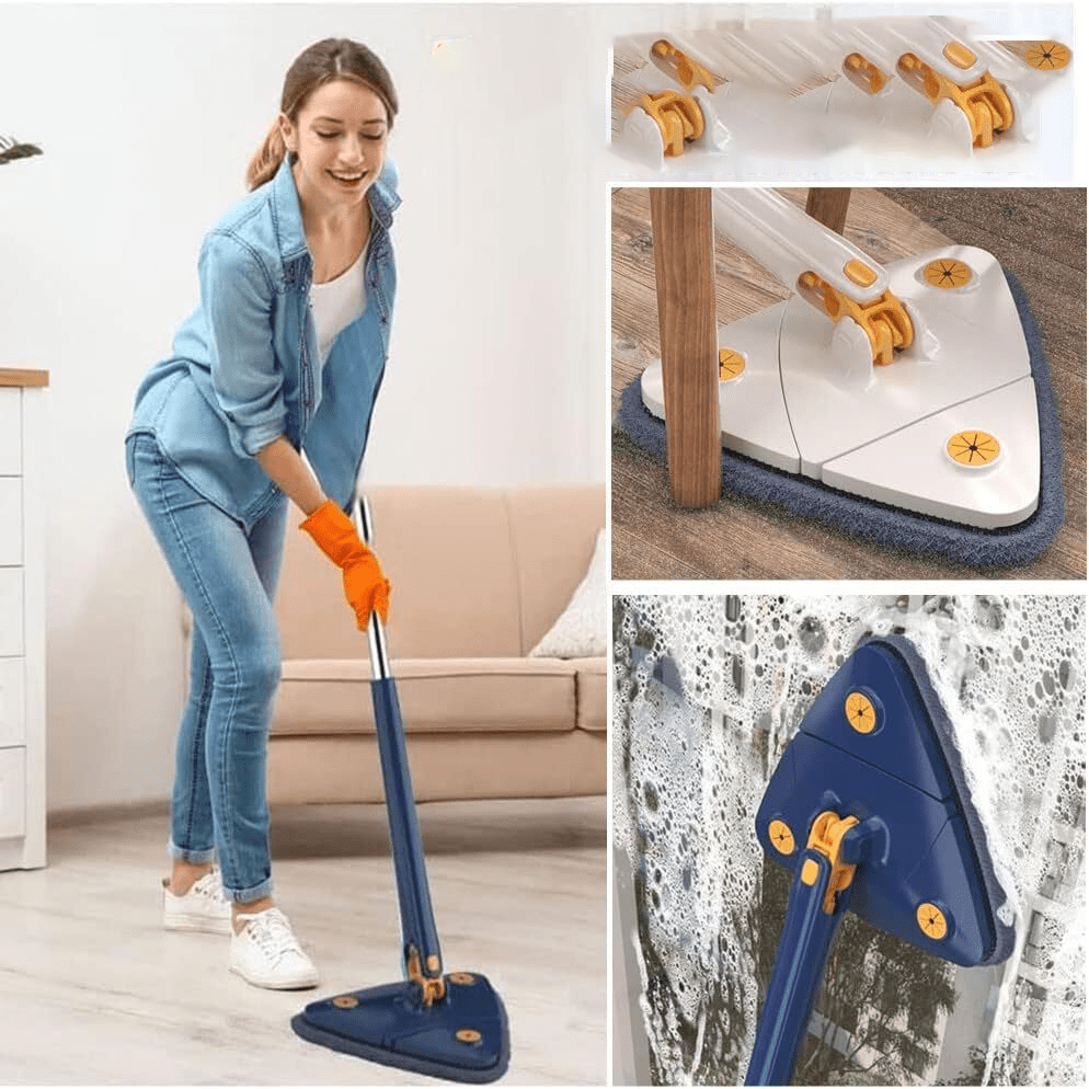 Cleaning Mop Floor Cleaner Rotating Microfiber Pocha - Moptrio™ Moptrio™ Multifunctional Triangular Mop Zaavio®