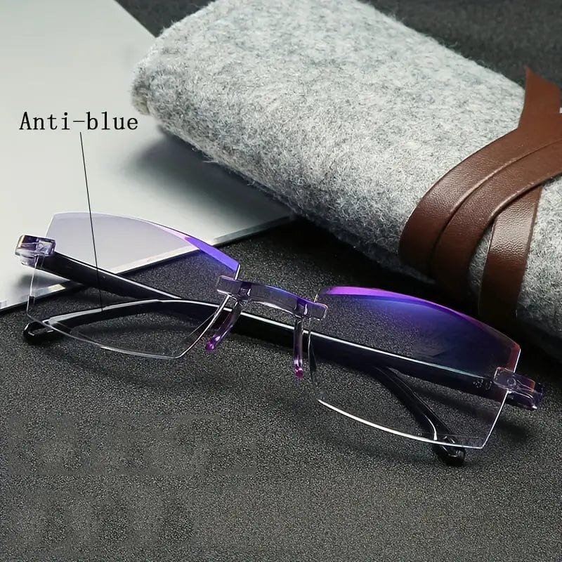 ClearixVision™ | Uv Protection Glasses Rimless Blue Lens Filter Glasses  ClearixVision™ 2-in-1 Smart Reading Glasses Zaavio.co®