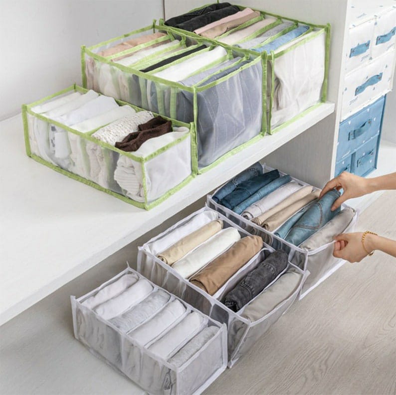 Cloth Cover Organizer Storage Bags Wardrobe Organizer - Clothes Organizer (Set of 2) Pack Of 6 Clothes Organizer (Set of 2)