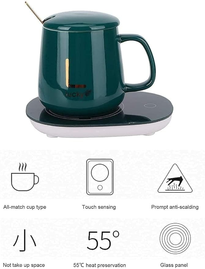 Coffee Mug Warmer | Ceramic Electric Travel Smart Heated Cup Coffee Mug Warmer