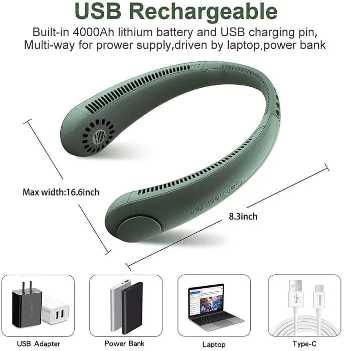 Cooling Rechargable Fan Portable Neck USB Mini Rechargable Fan  - Swirlzy™️ Pro Swirlzy™ Pro Zaavio®