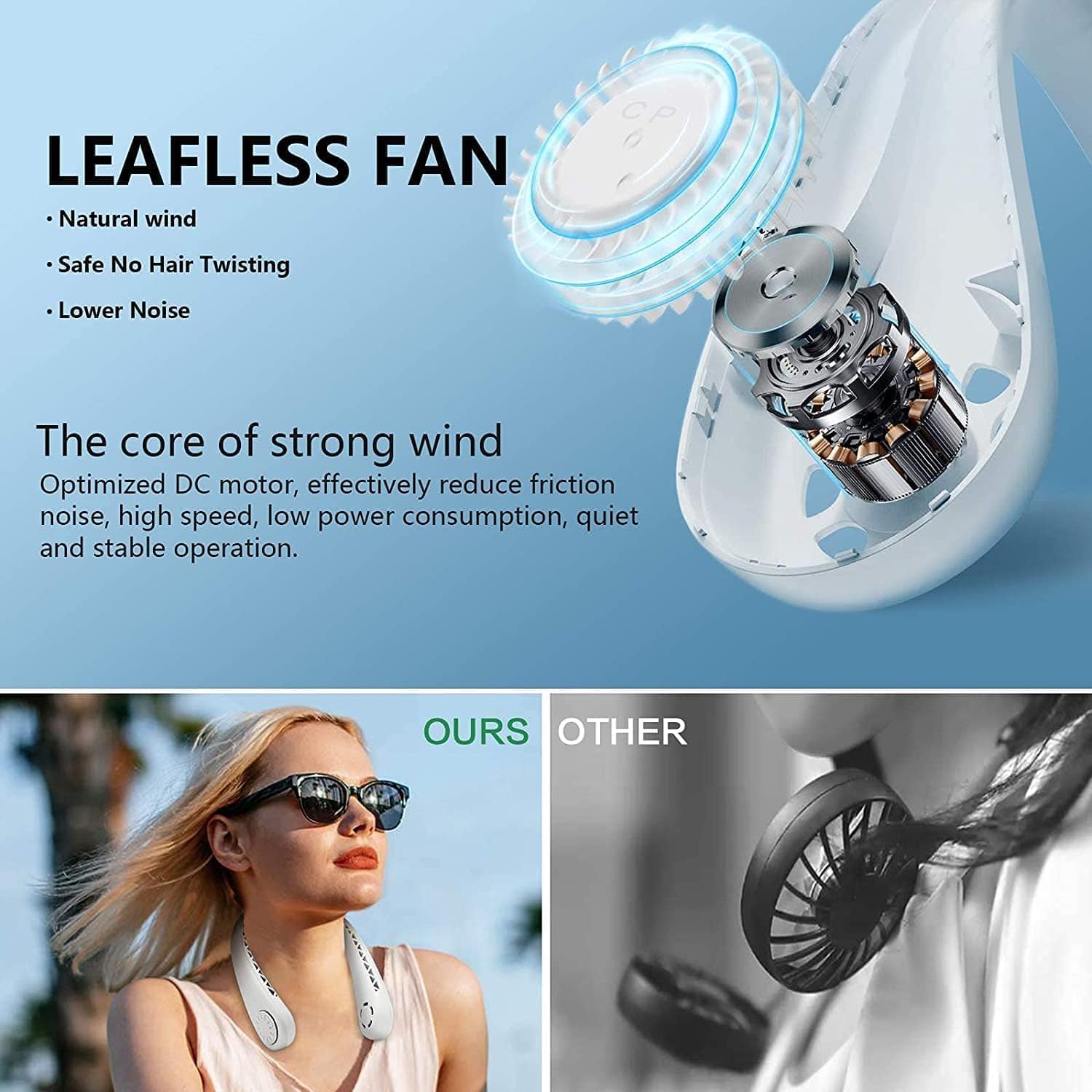 Cooling USB Mini Rechargable Fan - Portable Neck Fan Pro Portable Neck Fan Pro