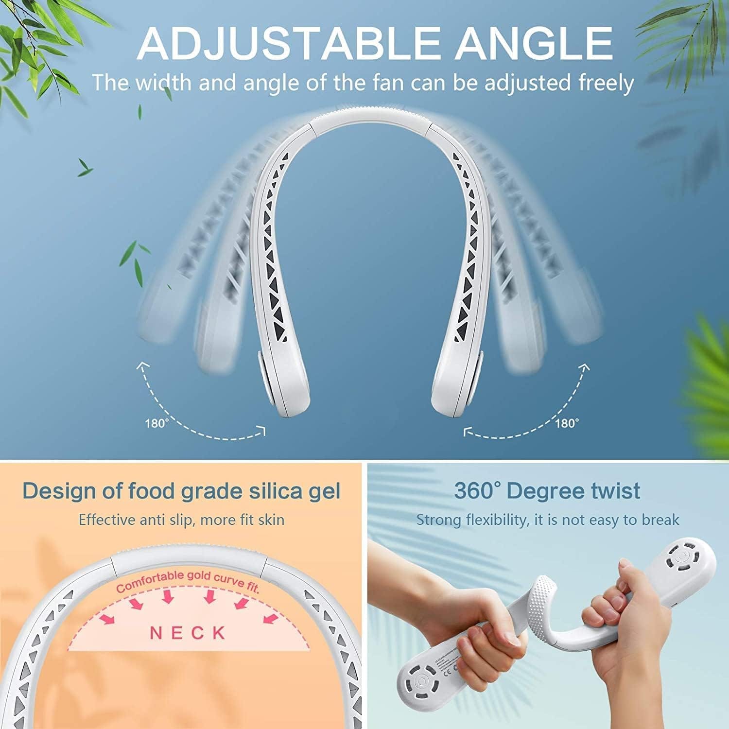 Cooling USB Mini Rechargable Fan - Portable Neck Fan Pro Portable Neck Fan Pro