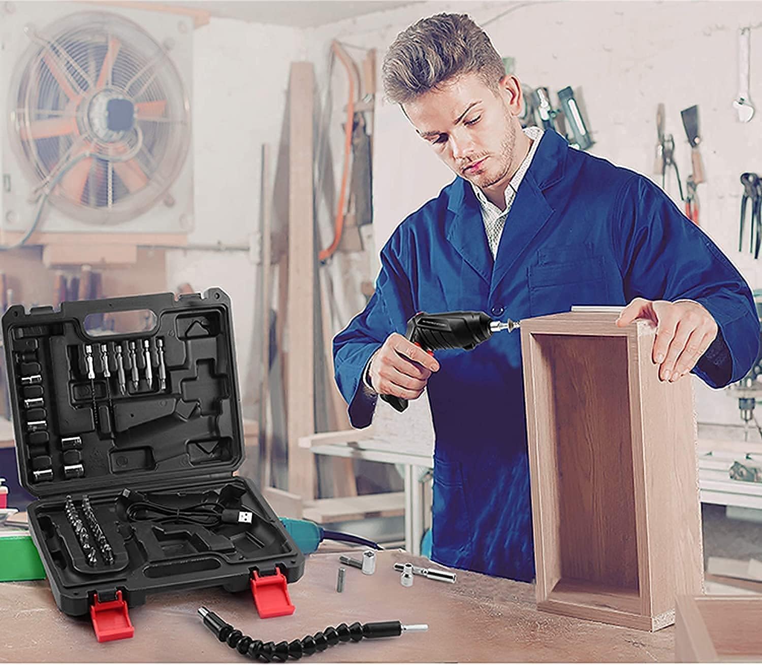 Cordless Electric Screwdriver Pro Retractable Cordless Drilling machine | Electric Screwdriver Set Tool Kit Power Tools Cordless Drill Machine Cordless Electric Screwdriver Pro Retractable Cordless Drilling machine