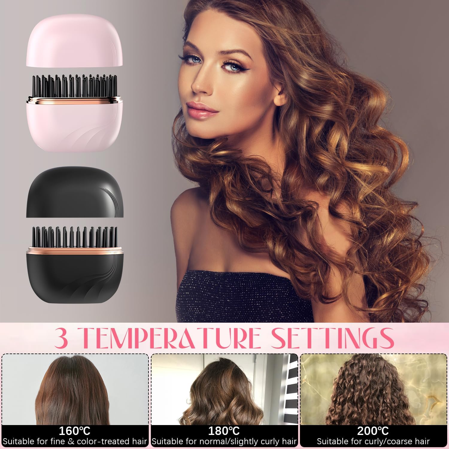 Cordless Mini Hair Straightening Brush | Hair Straightener Brush Mini Wireless Cordless Portable Comb Personal Care & Beauty Cordless Mini Hair Straightening Brush