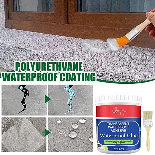 Crack Seal Agent - Roof Sealing Rubber Waterproofing Membrane Leak Sealant Crack Seal Agent (Set of 2) + Free Brush
