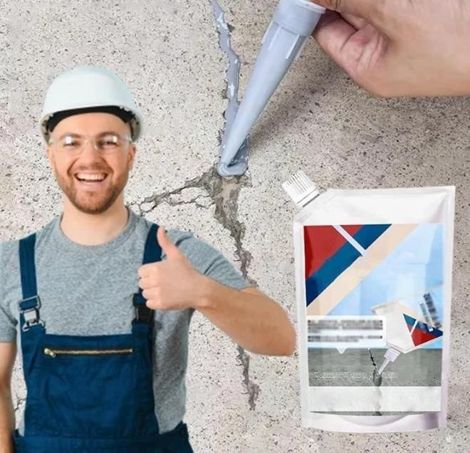 CrackFixzy™ | Concrete Crack Repair Adhesive Repair Saeling Filling Cracks CrackFixzy™ Heavy-Duty Concrete Crack Repair Adhesive (Pack of 2) Zaavio.co®