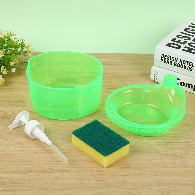 Double Layer 2 in 1 Liquid soap Dispenser with Pump and Sponge Large Double Layer 2 in 1 Liquid soap Dispenser with Pump and Sponge