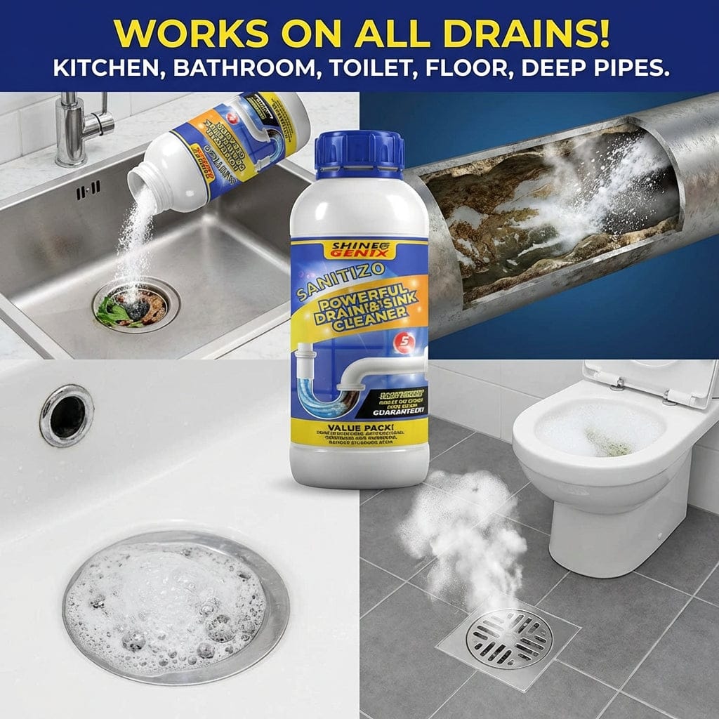 Drain & Sink Cleaner (Set of 2) | Kitchen Sink Drain Cleaner Drainge Systems Clog Cleaning Powder Drain & Sink Cleaner (Set of 2)