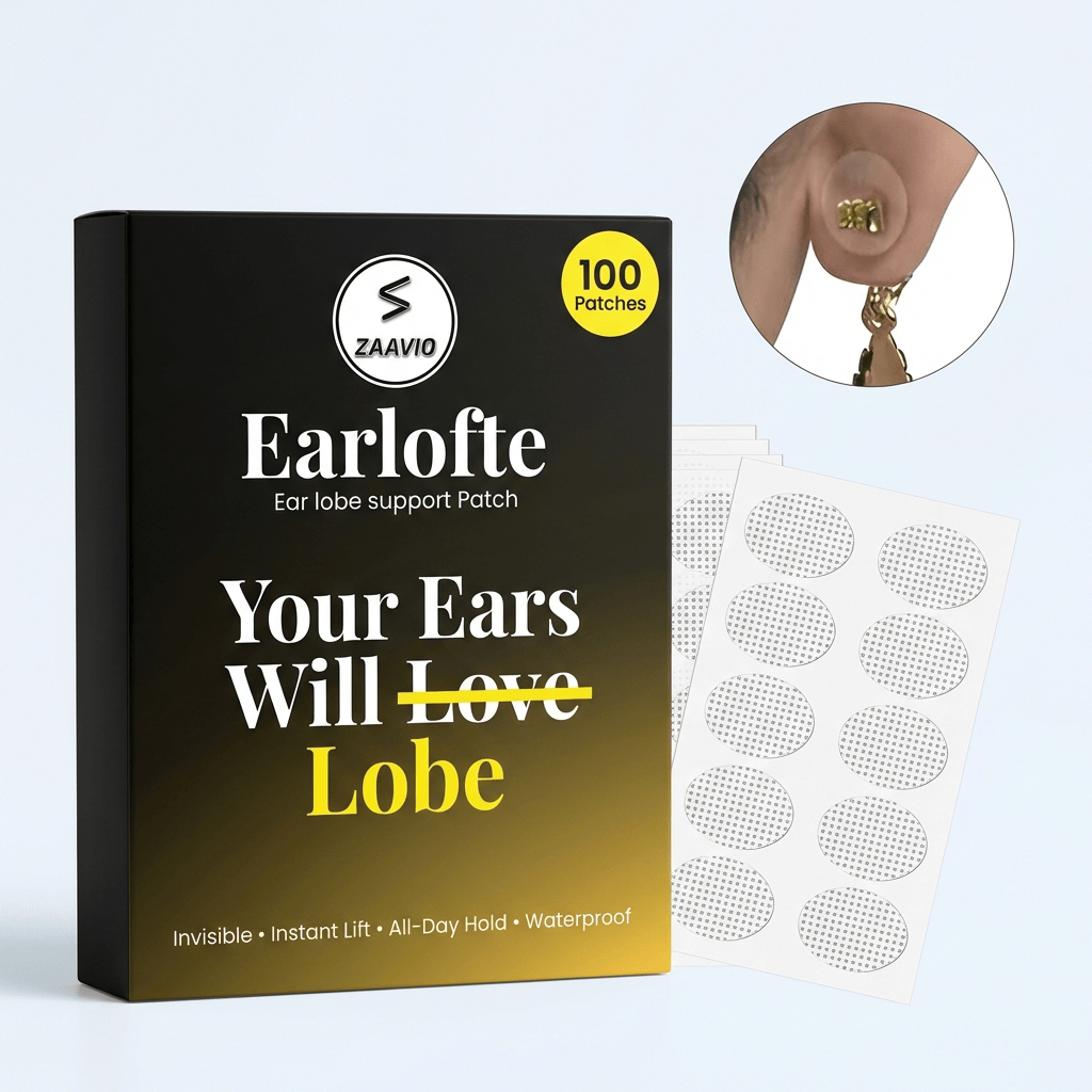 Earlobe Support Patches (100 PCS) | Earring Lobe Hole Heavy Earing Support Sticker Invisible Packs Earlofte Support Patches (100 PCS)