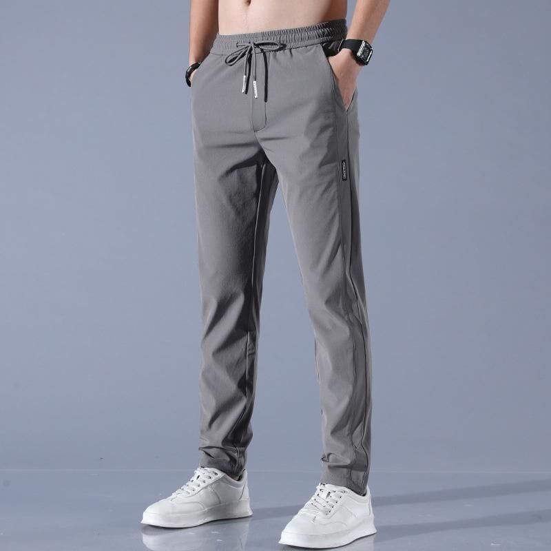 Elastic Men's Track Pants - Tracksuits Of Men Lycra Black Pants Gray - L Elastic Men's Track Pants