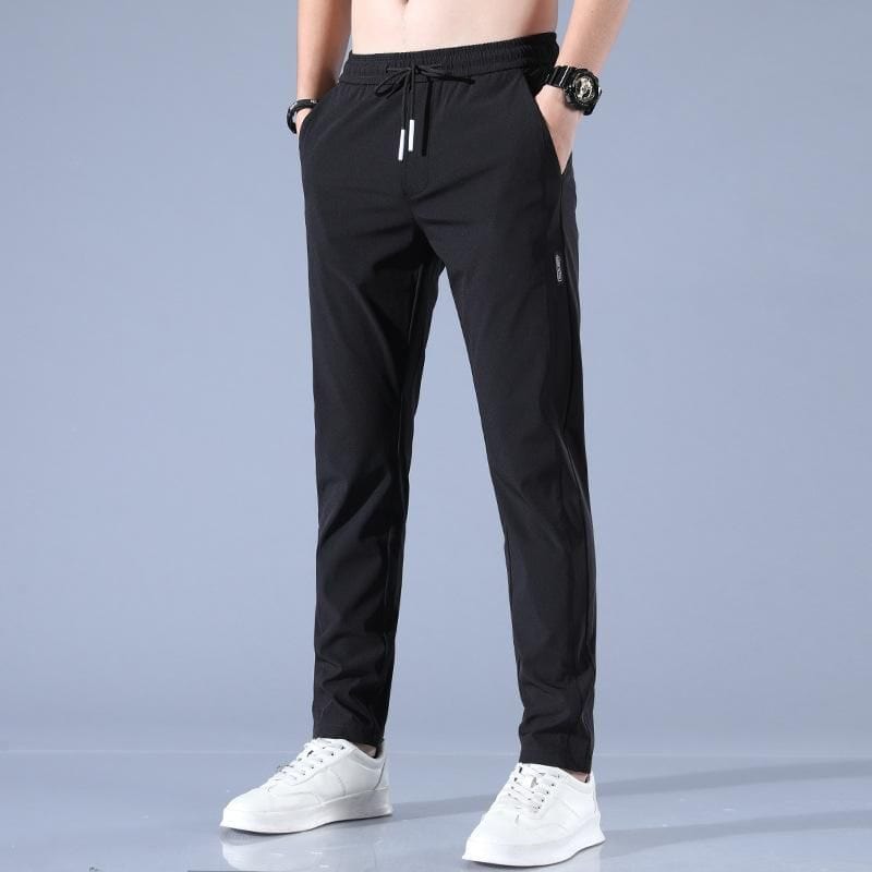 Elastic Men's Track Pants - Tracksuits Of Men Lycra Black Pants Gray - M Elastic Men's Track Pants