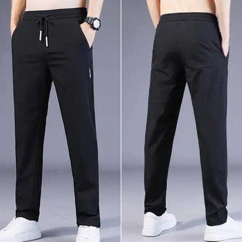 Elastic Men's Track Pants Tracksuits Of Men Lycra Black Pants (Set of 2) Elastic Men's Track Pants (Set of 2)