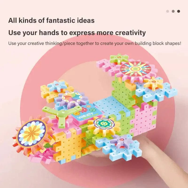 Electric Gear Building Blocks | Children Robotix Toys For Kids Spinning Toy Block 101 pieces DIY Electric Gear Building Block (101 Pieces)