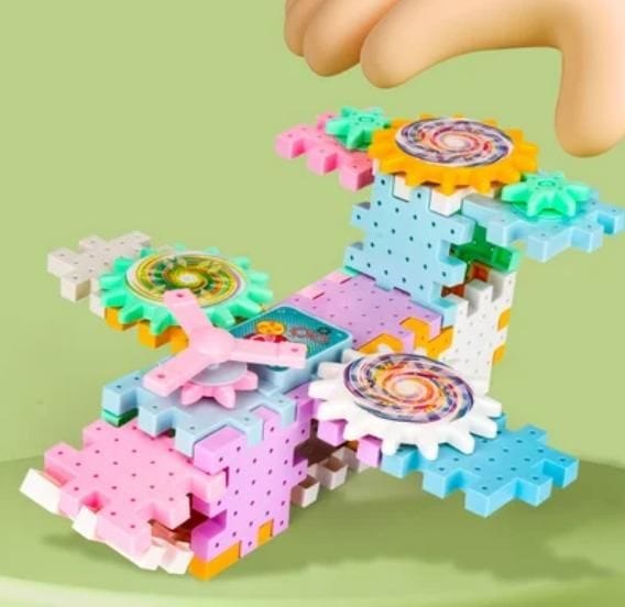 Electric Gear Building Blocks | Children Robotix Toys For Kids Spinning Toy Block 101 pieces DIY Electric Gear Building Block (101 Pieces)