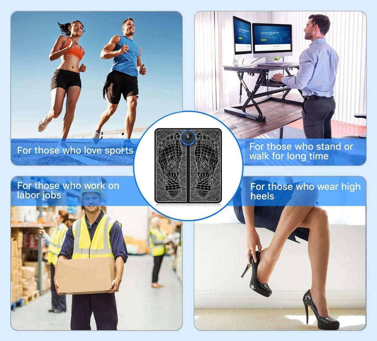  EMS Leg and Foot Massager Mat Electrical Pad - Pulsezy™ Relaxing EMS Foot Massager Zaavio.co®