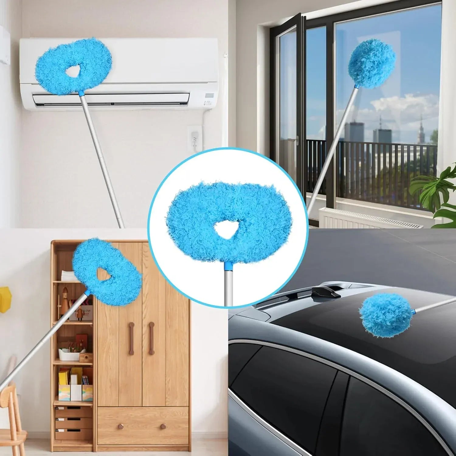 Extendable Fan Blade Cleaning Duster with Microfiber Head Extendable Fan Blade Cleaning Duster with Microfiber Head