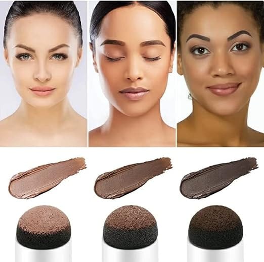 Eyebrow Filler Colour Makeup Shadow Powder Stencil Kit - Hair Root Touch-up Sponge Large Hair Coloring Sponge Shadow Powder Stick