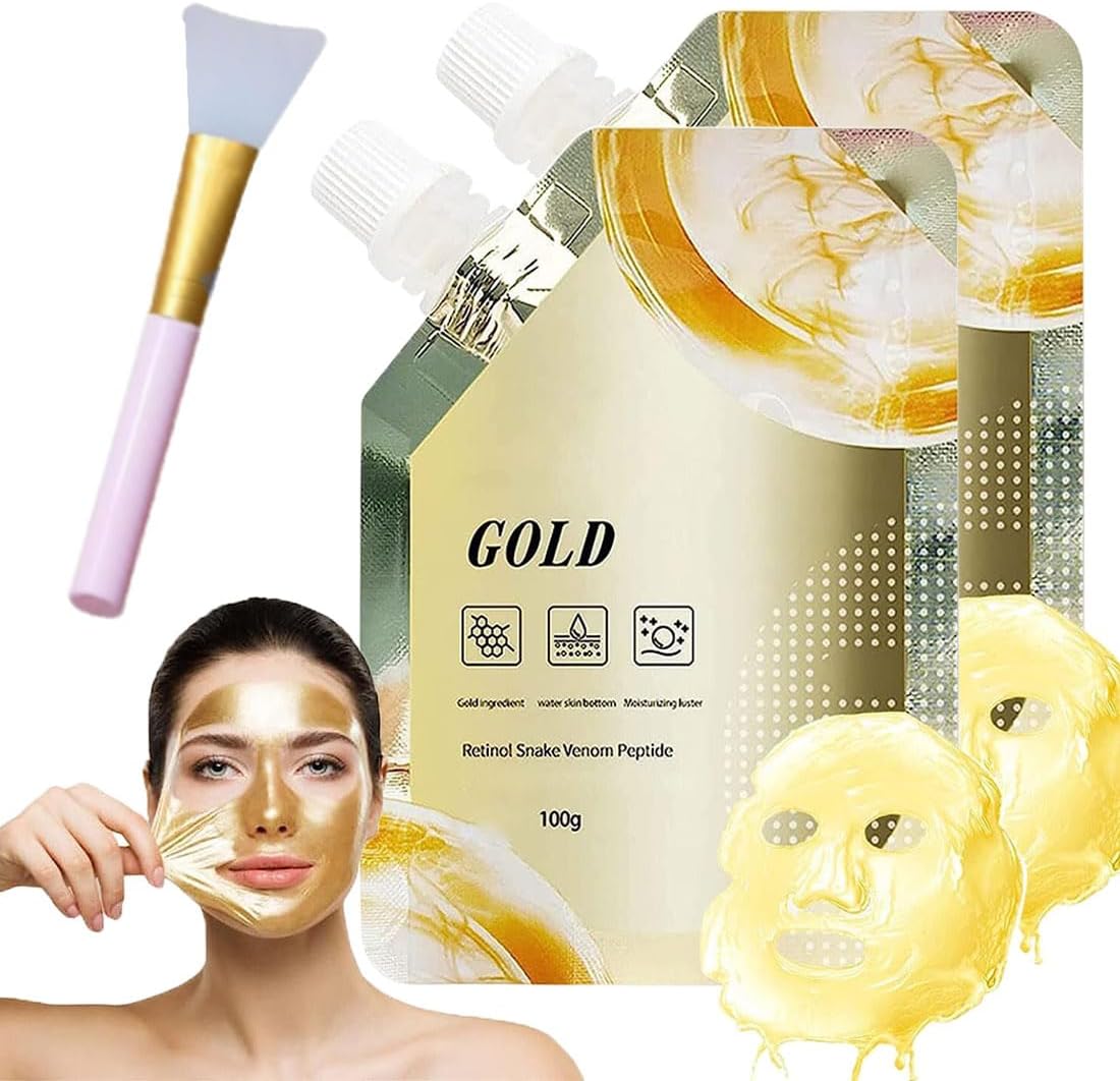 Face Mask Pack For Glowing Skin Sheet Masks Glow Skin Mask - Retinol Snake Venom Gold Mask Retinol Snake Venom Gold Mask