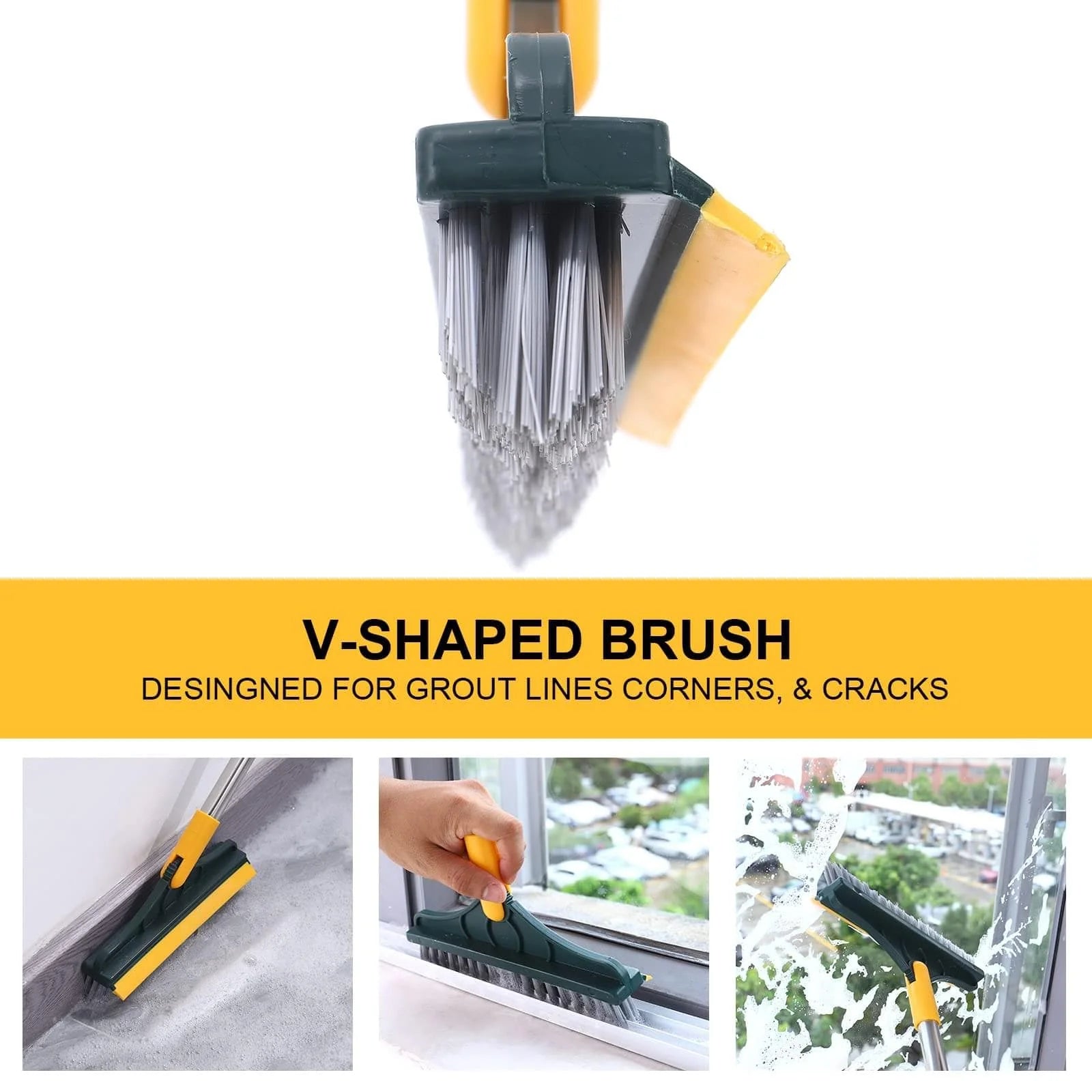 Floor Cleaner Mop Bathroom Cleaning Brush Home Cleaning Dry Mop - 2-in-1 Cleaning Brush - 2-in-1 Cleaning Brush