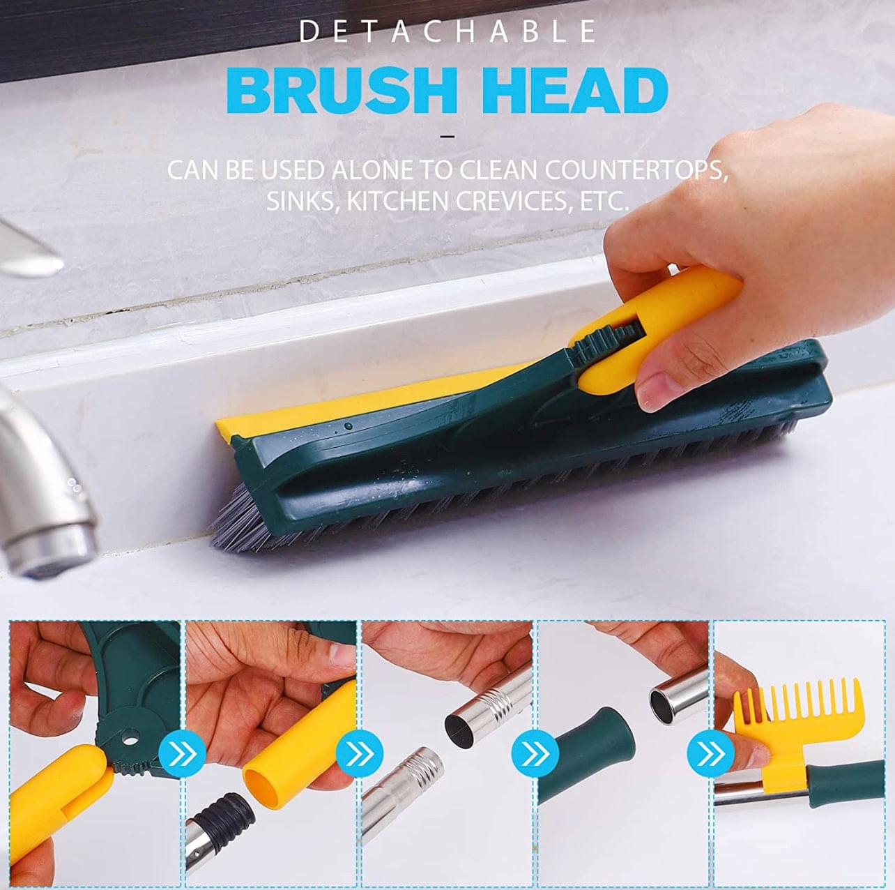 Floor Cleaner Mop Bathroom Cleaning Brush Home Cleaning Dry Mop - 2-in-1 Floor Cleaning Brush 2-in-1 Floor Cleaning Brush