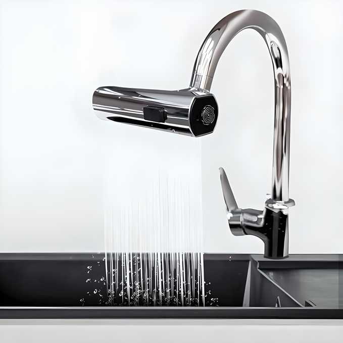 FlowJetexy™️ | Kitchen Sink Tap Faucets Waterfall Extender For Kitchen Sink FlowJetexy™️ 3 in 1 Waterfall Kitchen Faucet Zaavio®