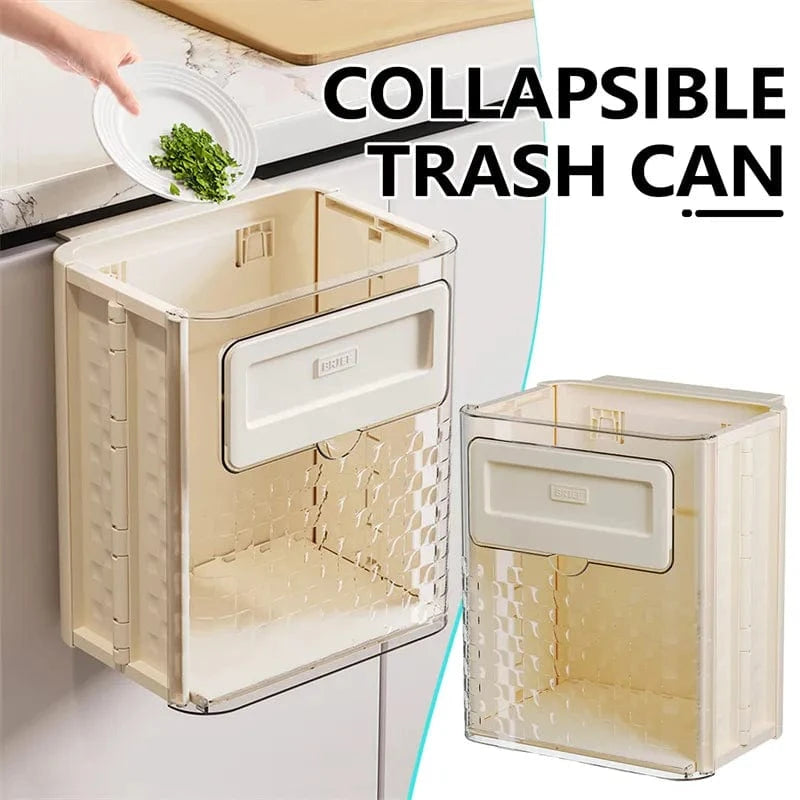 Foldable Wall Mounted Trash Can | Trash Can Bin For Kitchen And Bathroom Hanging Dustbins Foldable Wall Mounted Trash Can Zaavio.co®