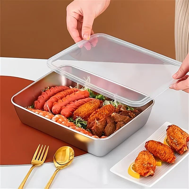 FreshVault Stainless Steel Food Storage Set with Lid - Pack of 3