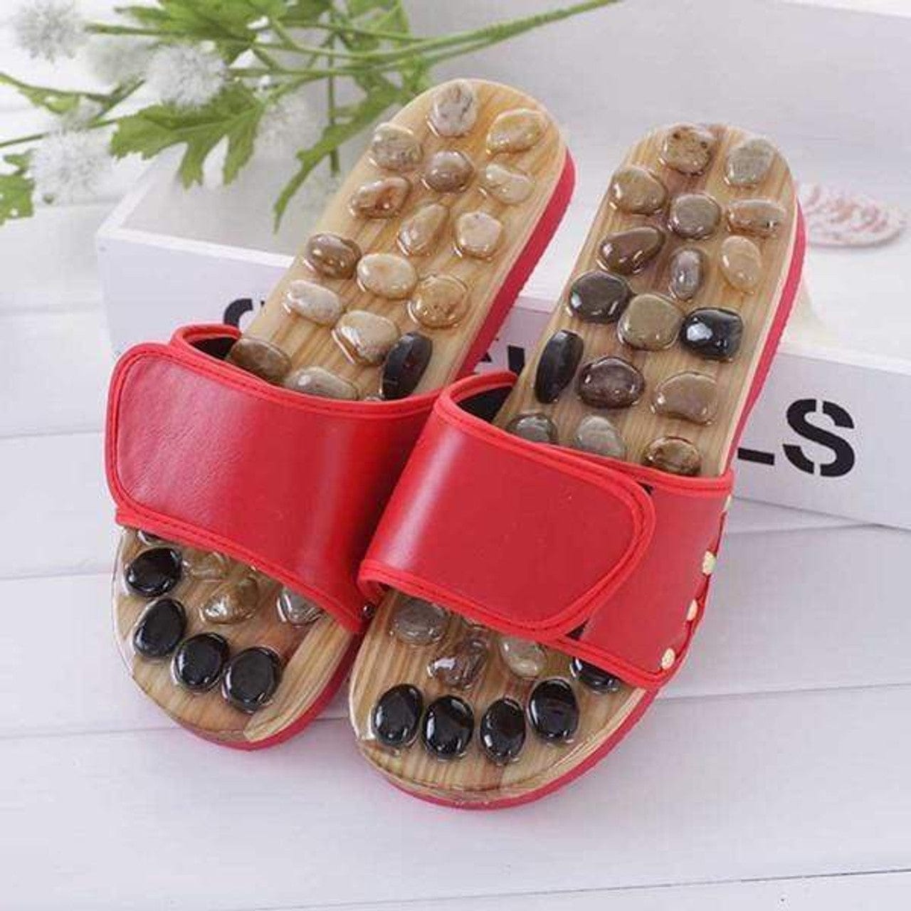 Foot Massager Acupressure Slippers Massager For Feet Stone Slippers Acupressure Stone Slippers