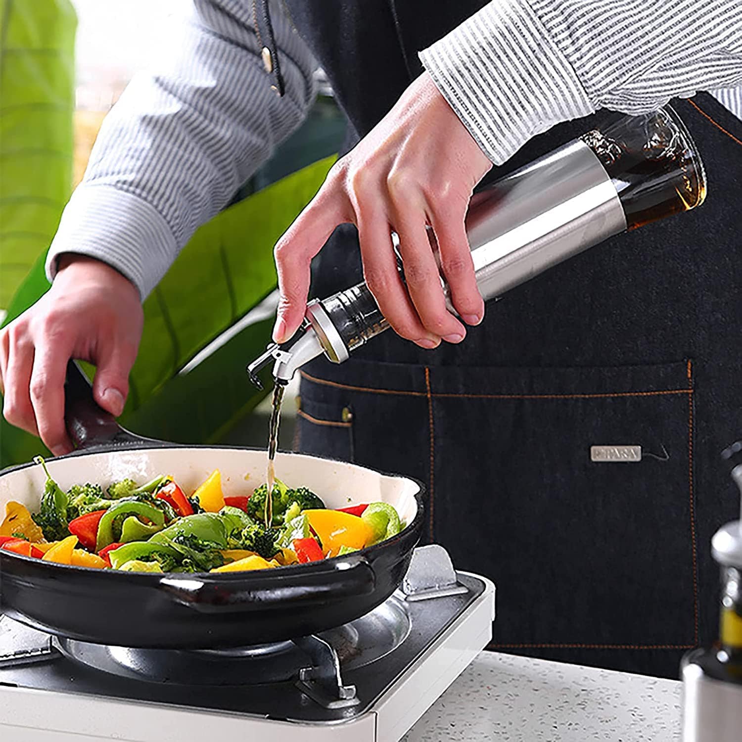 Glass Oil Dispenser | Oil Bottle Spray Dispenser Stainless Steel Glass Oil Dispenser