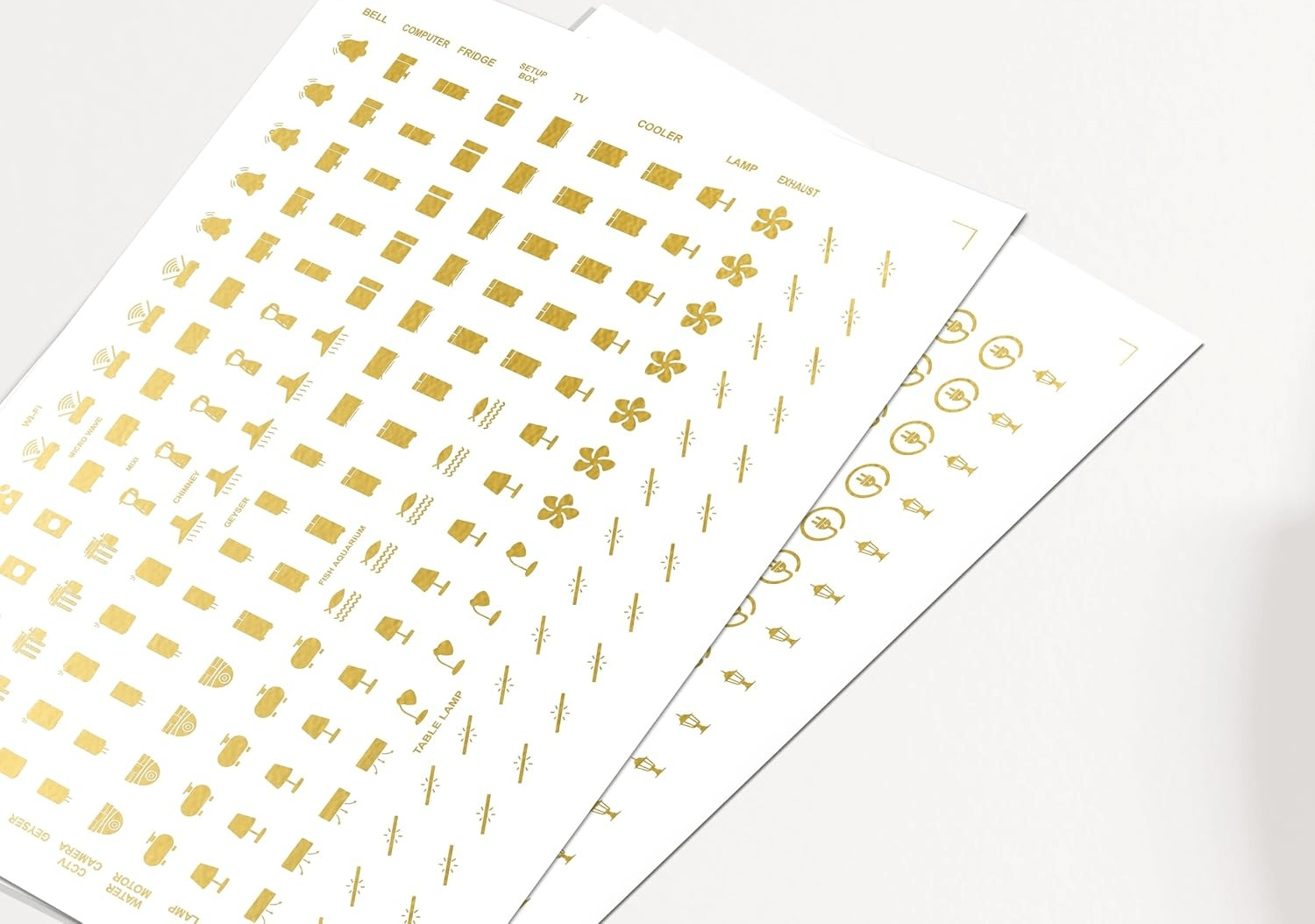 Gold Switch Stickers | Gold Labels Sticker Size Customized Stickers Sheet Home Sticker Gold Switch Stickers Zaavio.co®
