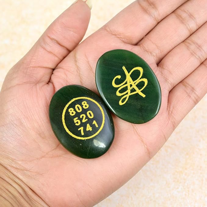 Green Aventurine Stone Healing Crystals Money Stone Zibu Symbol Green Aventurine Healing CrystalsJade Zibu Coin