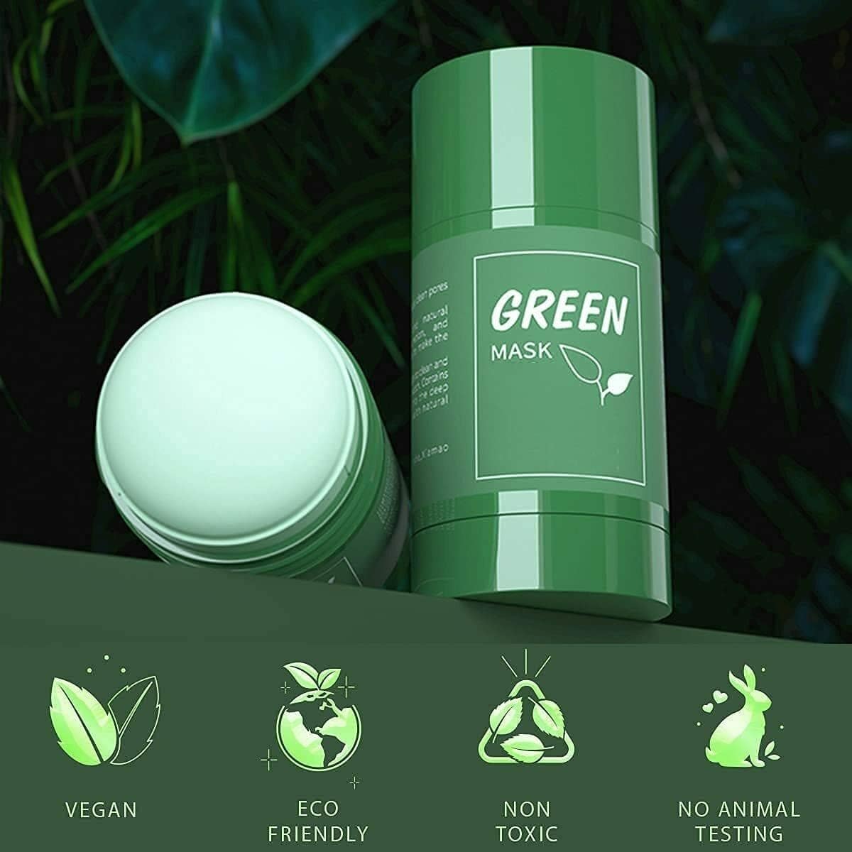 Green Tea Mask Stick (Set of 2) Face Pack For Glowing Skin Green Tea Mask Stick (Set of 2)