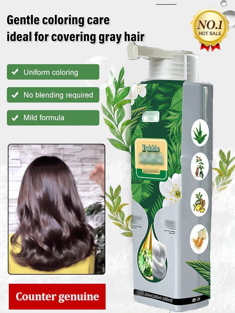 Hair Color Bubble Dye Shampoo | Hair Dye Coloring Grey Hair Color Products Hair Color Bubble Dye Shampoo (Set of 2)