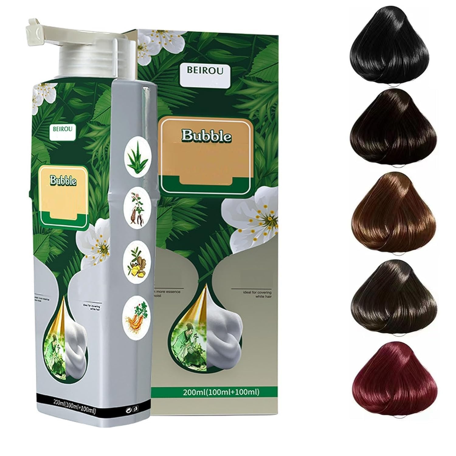 Hair Color Bubble Dye Shampoo | Hair Dye Coloring Grey Hair Color Products Hair Color Bubble Dye Shampoo (Set of 2)