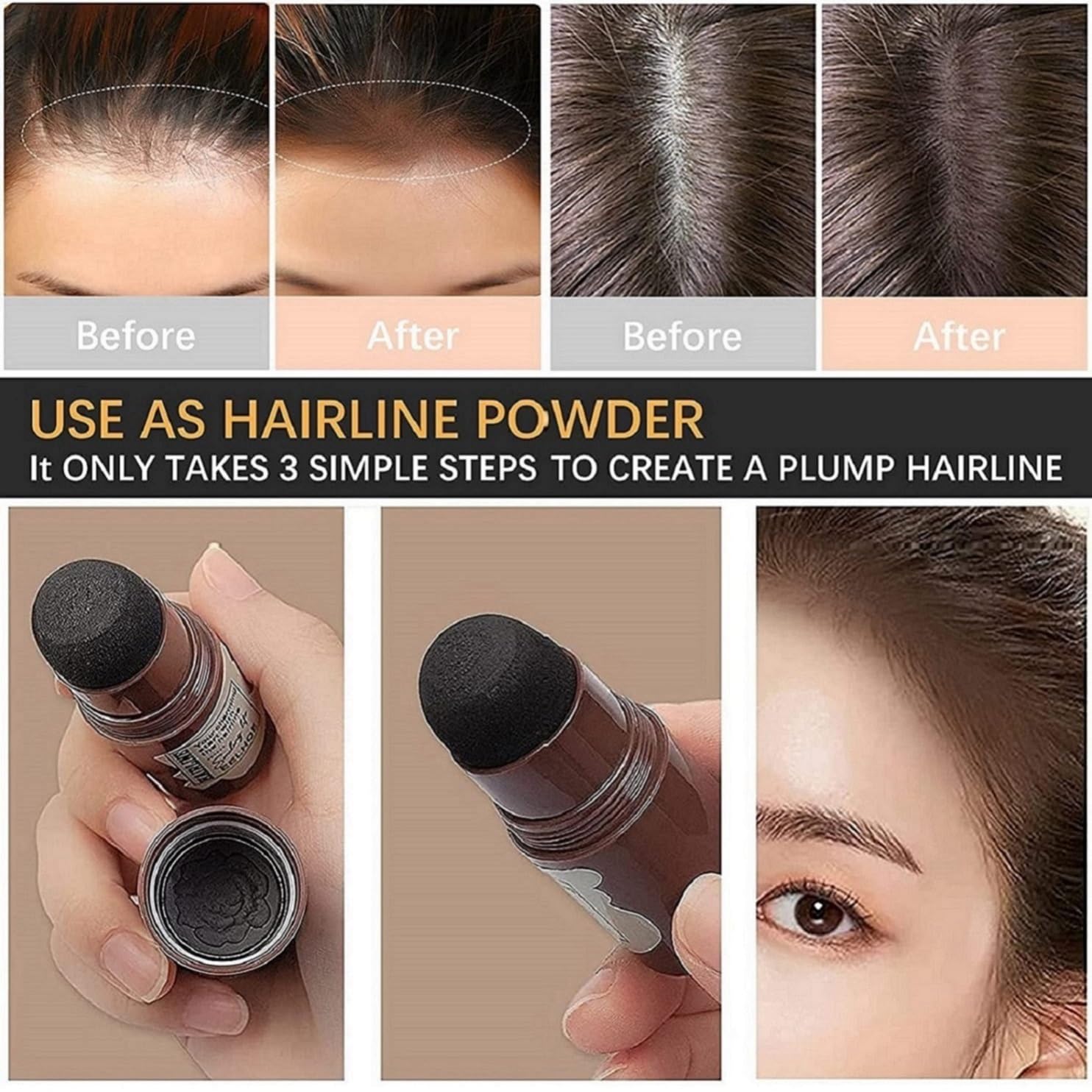 Hair Coloring Sponge  | Eyebrow Filler Colour Makeup Shadow Powder Stencil Kit Hair Coloring Sponge (Set of 2)