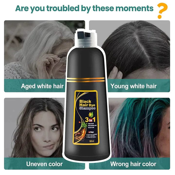 Hair Colour Mild Shampoo Hair Dye Conditioner Colour Shampoo- 3 in 1 Black Hair Dye Shampoo SilkPulse™️ 3 in 1 Black Hair Dye Shampoo (Pack of 2) Zaavio®