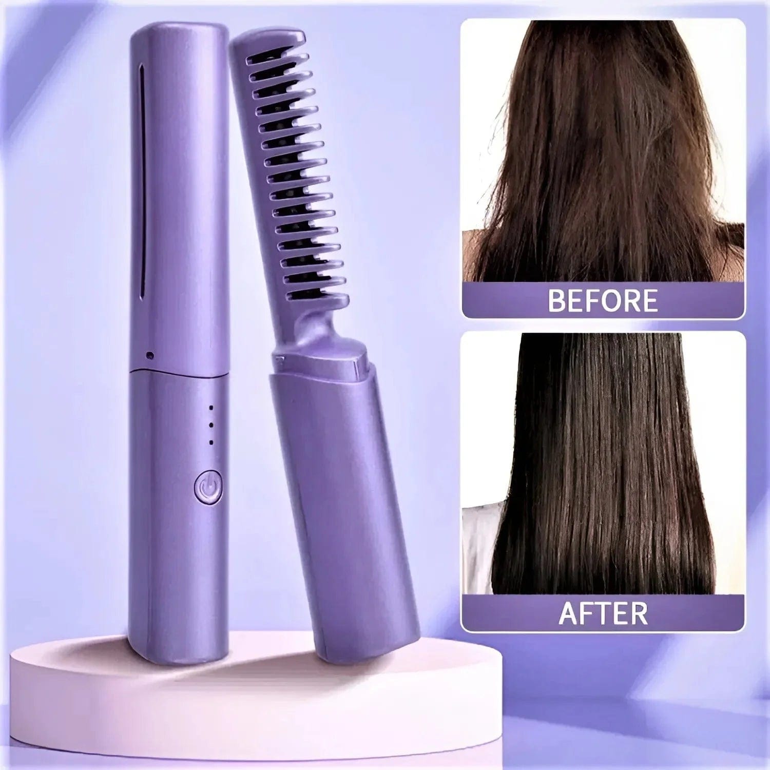 Hair Straightener Brush Comb Straightining Brush With Comb Portable Mini Hot Hair Brush