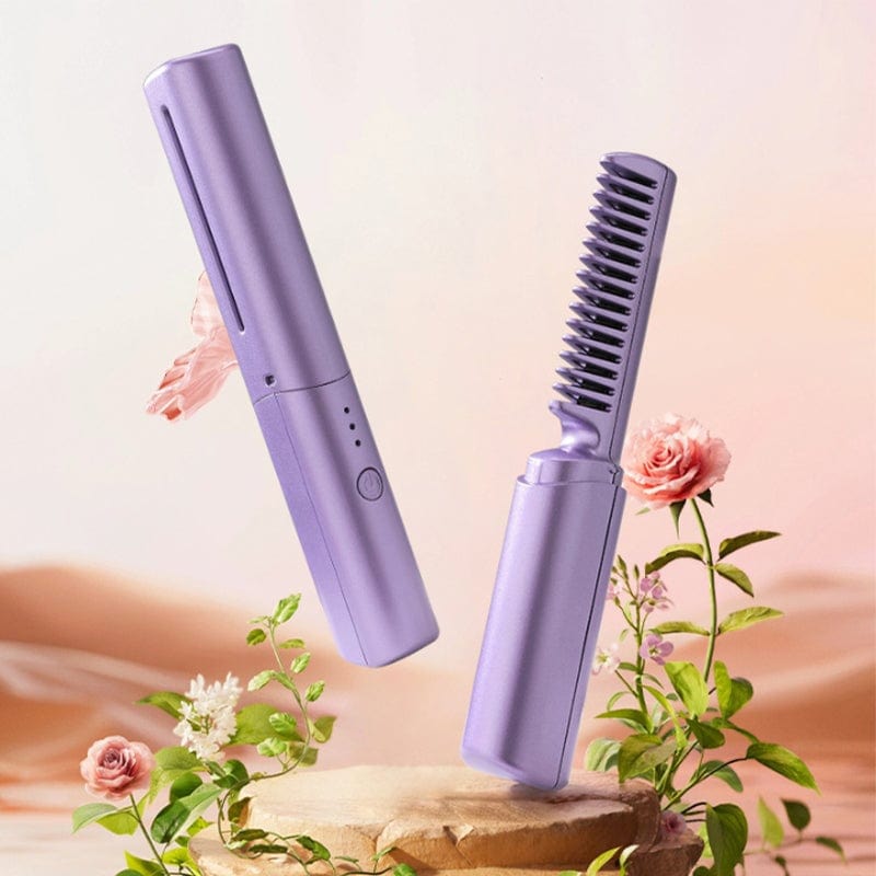 Hair Straightener Brush Comb Straightining Brush With Comb Portable Mini Hot Hair Brush