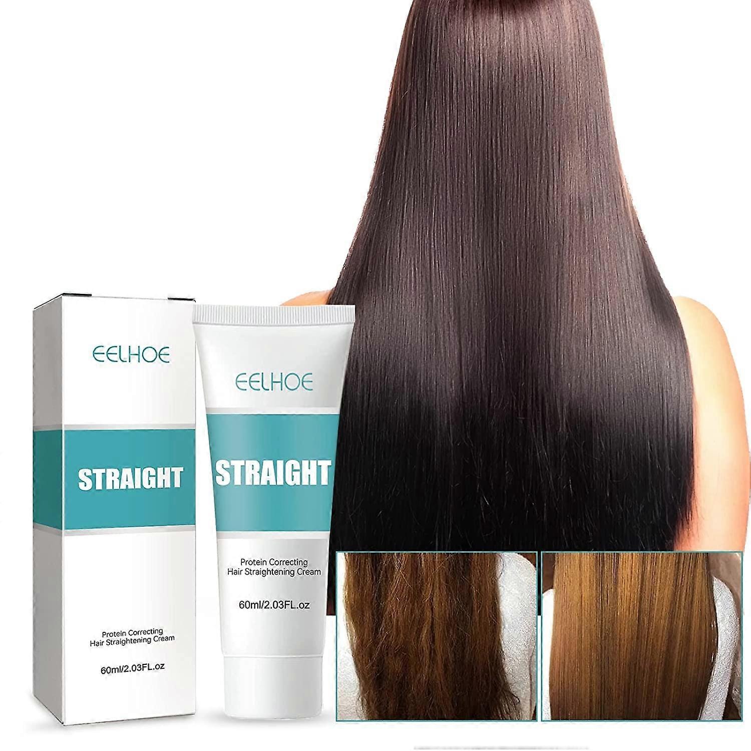 Hair Straightening Cream | Smoothing Hair Cream Hairstyles Product Hair Straightener Cream with Protein (Set of 2)