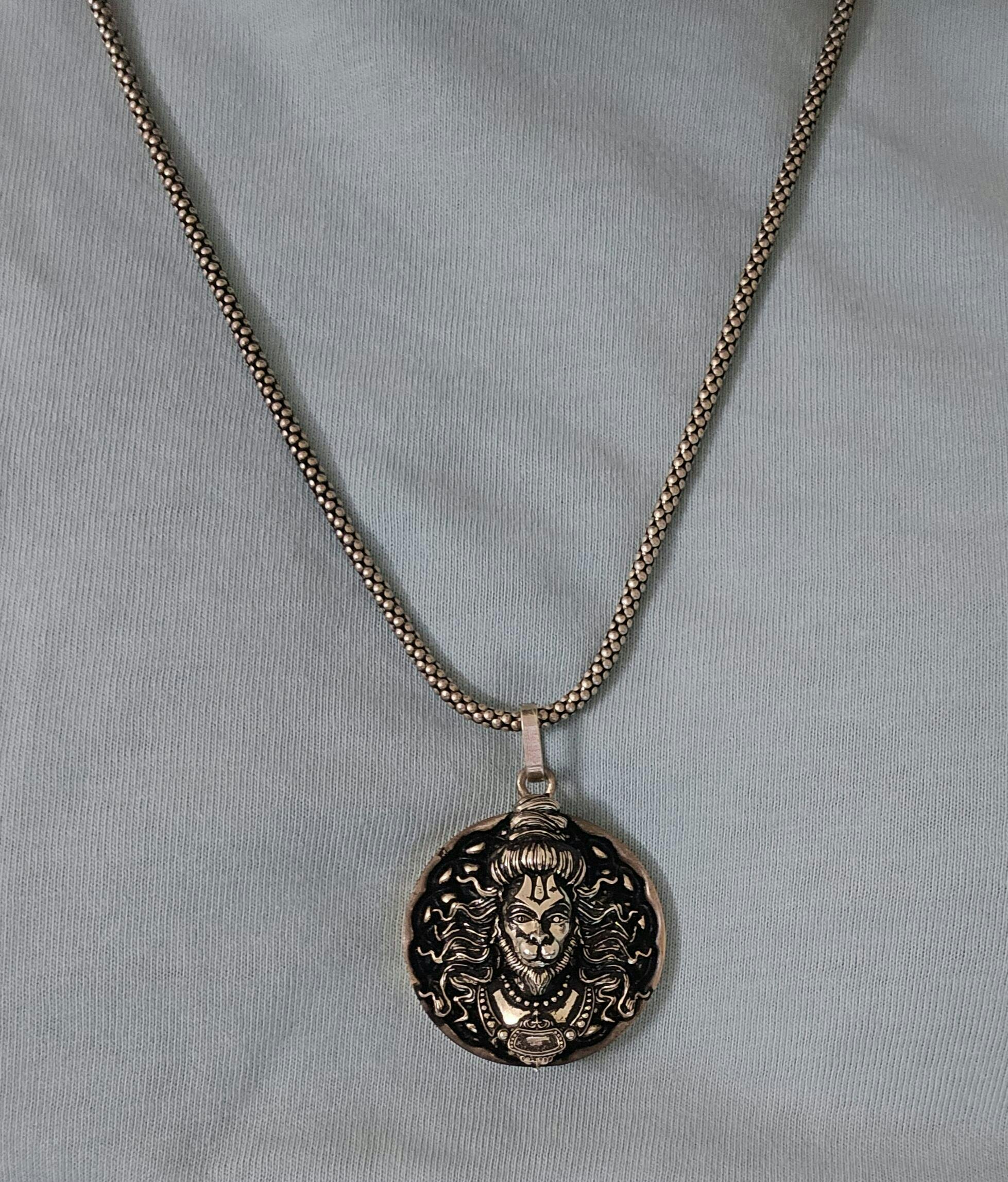 Hanuman Pendant™ Free Size Hanuman Pendant with Silver Chain